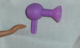 Barbie doll accessory purple hair dryer with detachable piece - $8.99