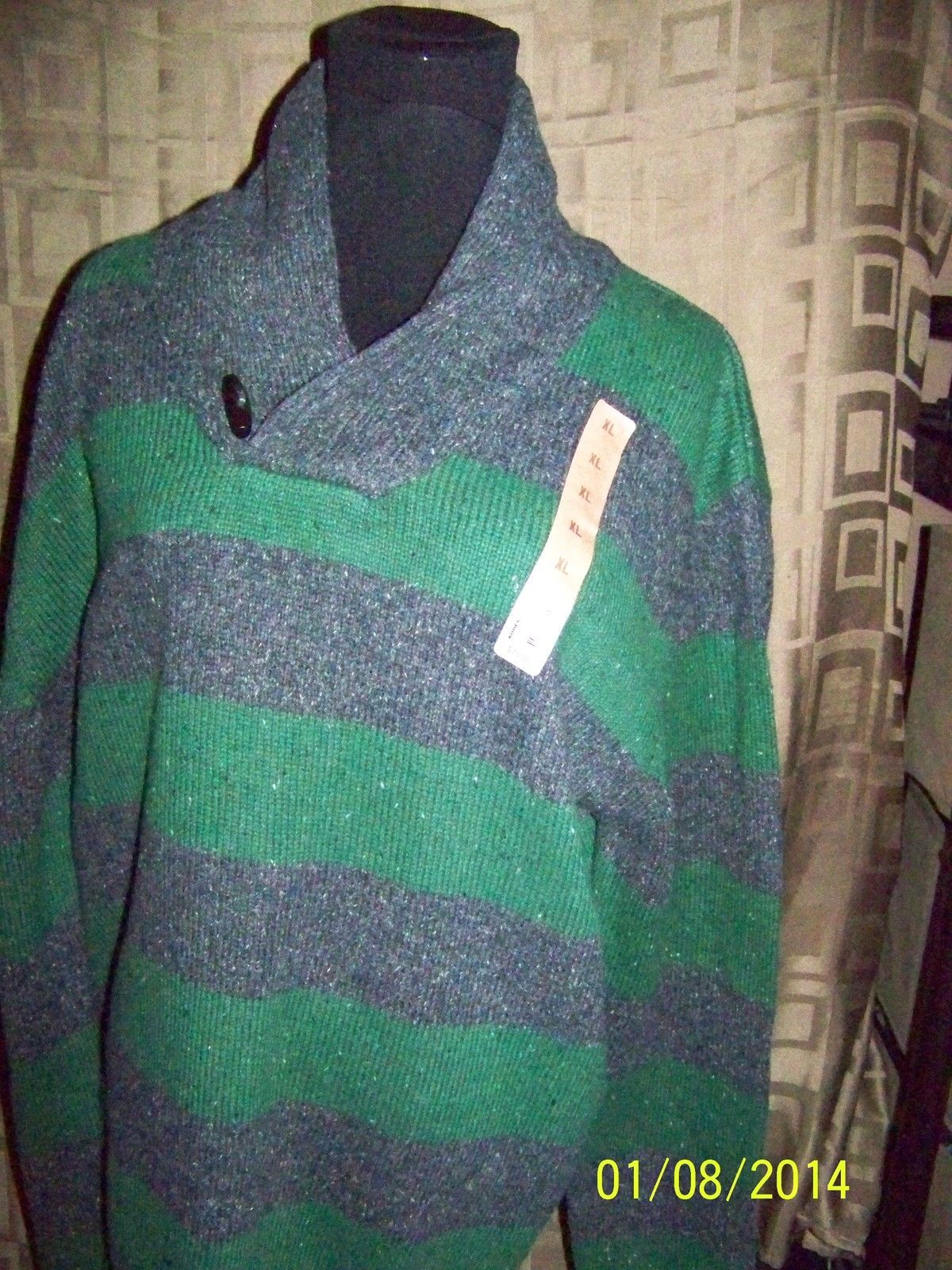 Nautica Acrylic Cable Knit Dark Teal Sweater Sizes M,L,XL and XXL NWT Retail $98