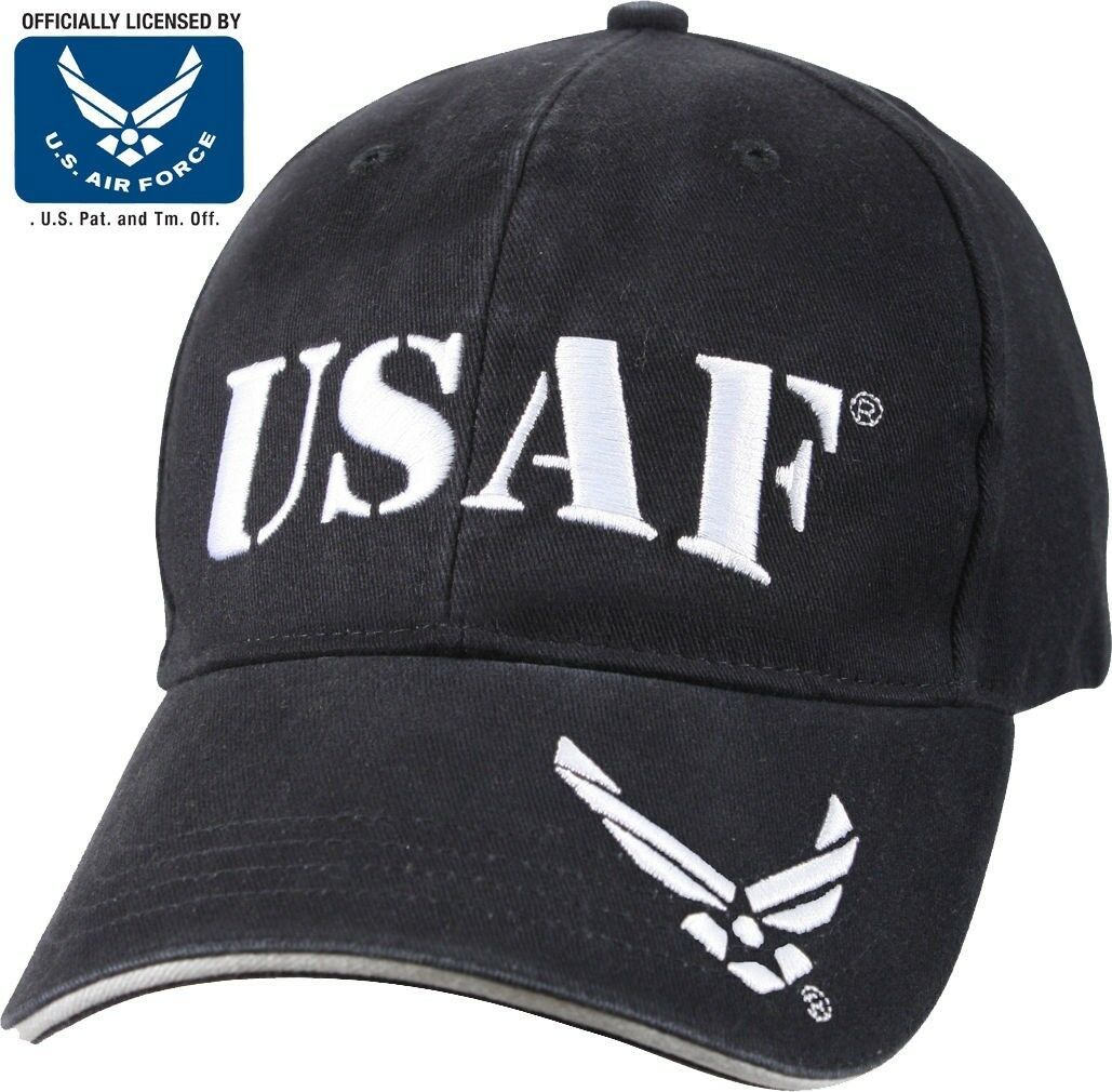 Navy Blue USAF US Air Force Adjustable Deluxe Baseball Hat Cap - Hats