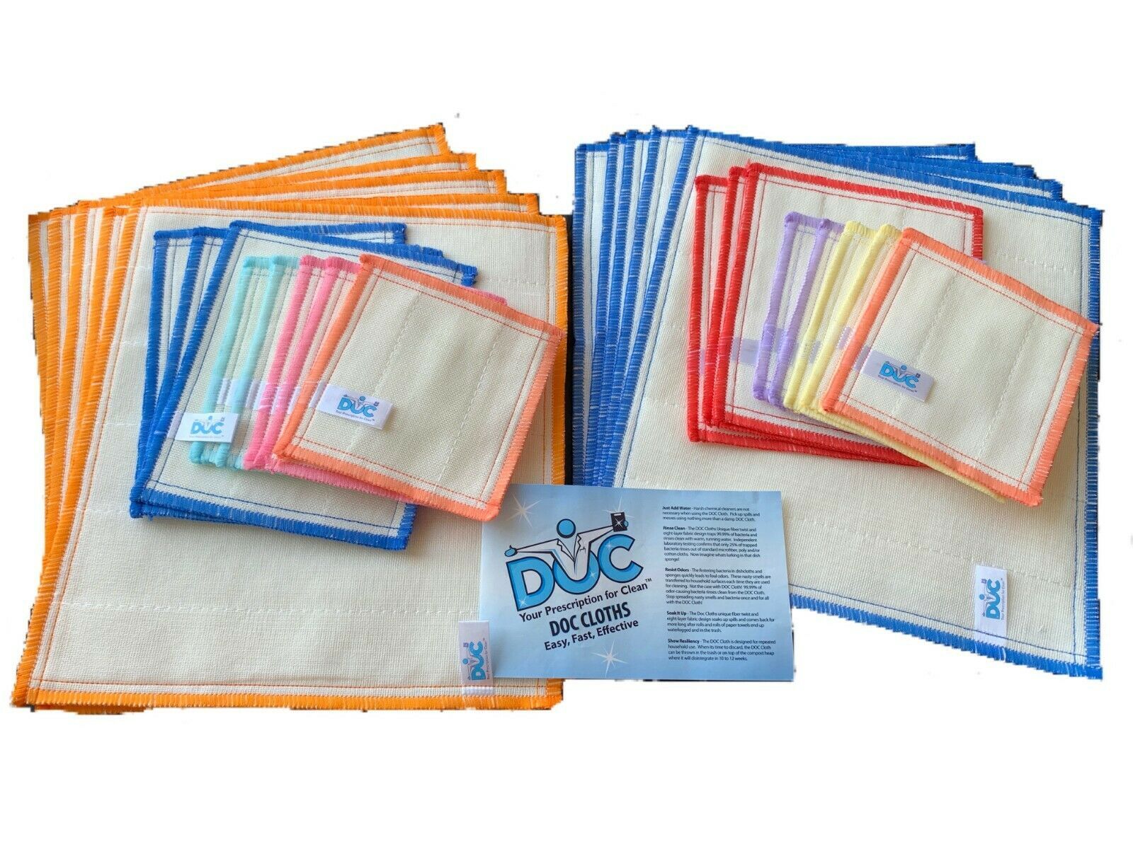 Large Lot of 26 DOC Wood Fiber Cleaning Makeup Cloths Rags Variety Pack Cleaning Towels & Cloths