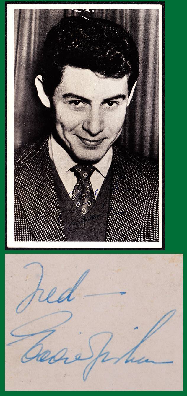 EDDIE FISHER SIGNED AUTOGRAPH PHOTO POSTCARD - Music