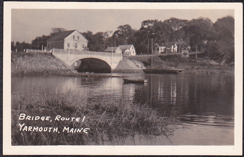 YARMOUTH MAINE RPPC Photo Postcard Route 1 Bridge Postcards & Supplies