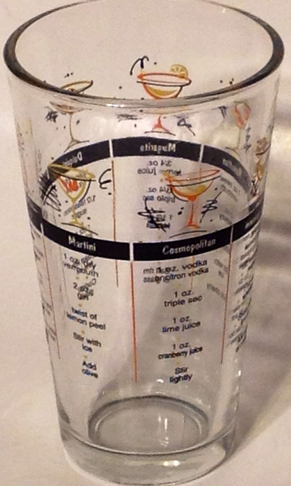 Cocktail Recipe Glass Shaker Libbey Tumbler 16 oz Cosmo Daiquiri