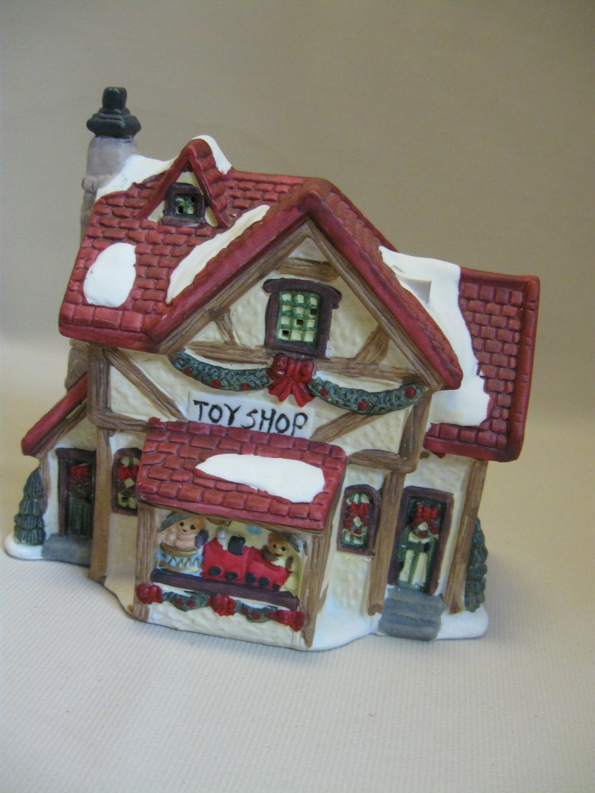 Porcelain Bisque Christmas Village Toy Shop - Villages, Houses