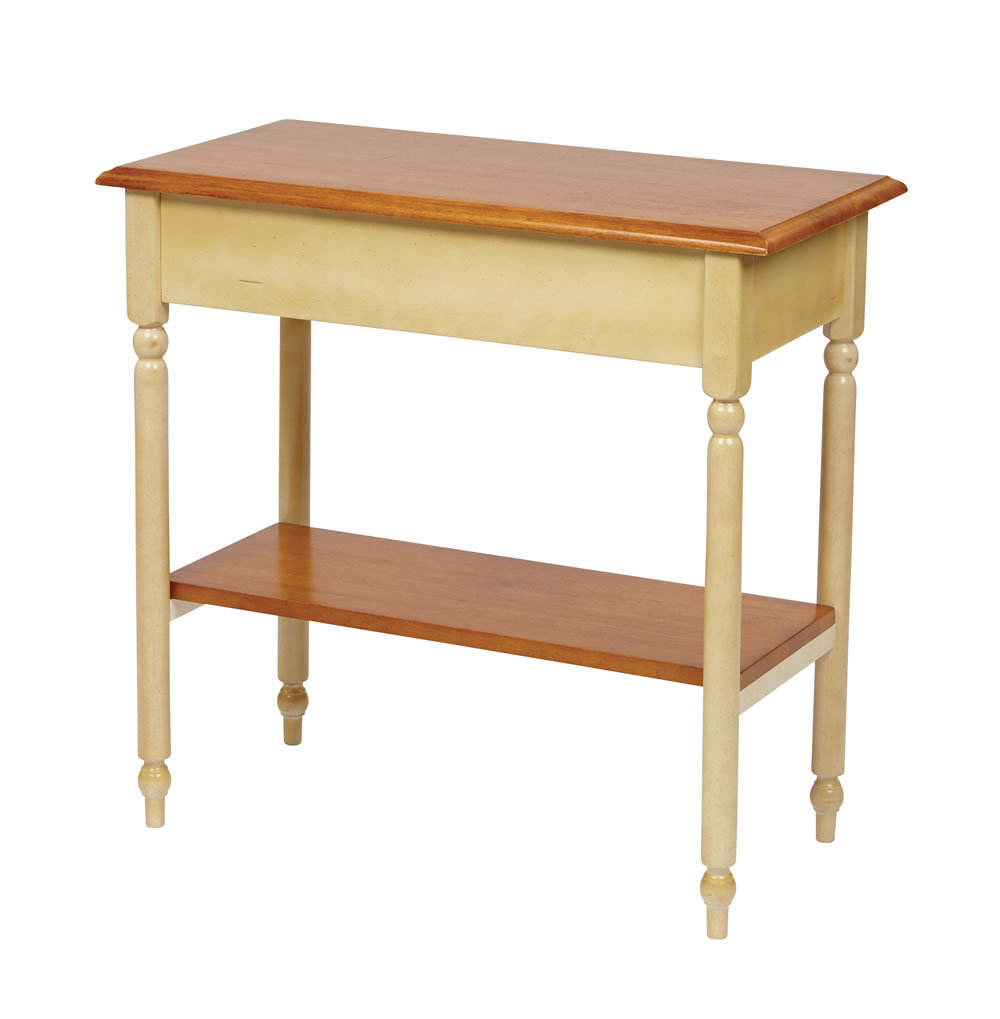 WOOD Country Buttermilk & Cherry Finish Foyer Hall Entry Console Accent