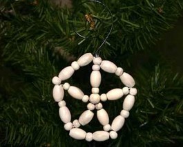 Wooden Beaded Snowflake Christmas Ornament - $3.98