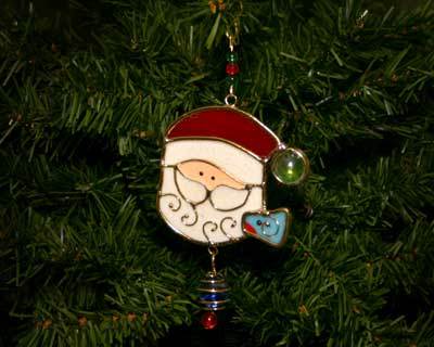 Primary image for Stained Glass Santa Claus Christmas Ornament