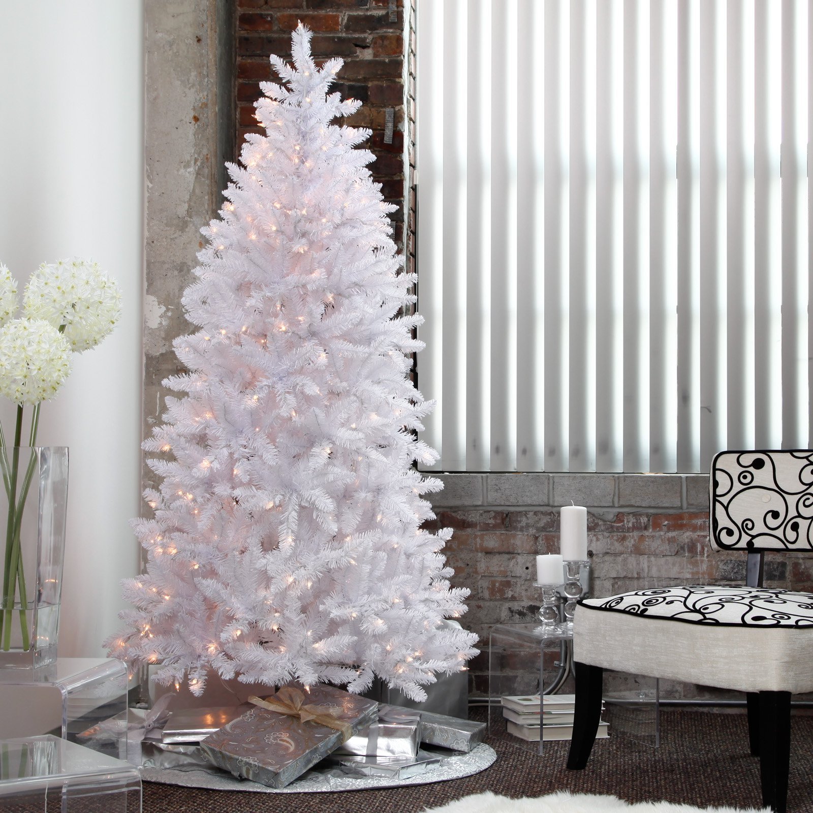 White Pre Lit Christmas Trees