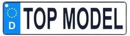 Top Model - European License Plate (Germany) - $9.00