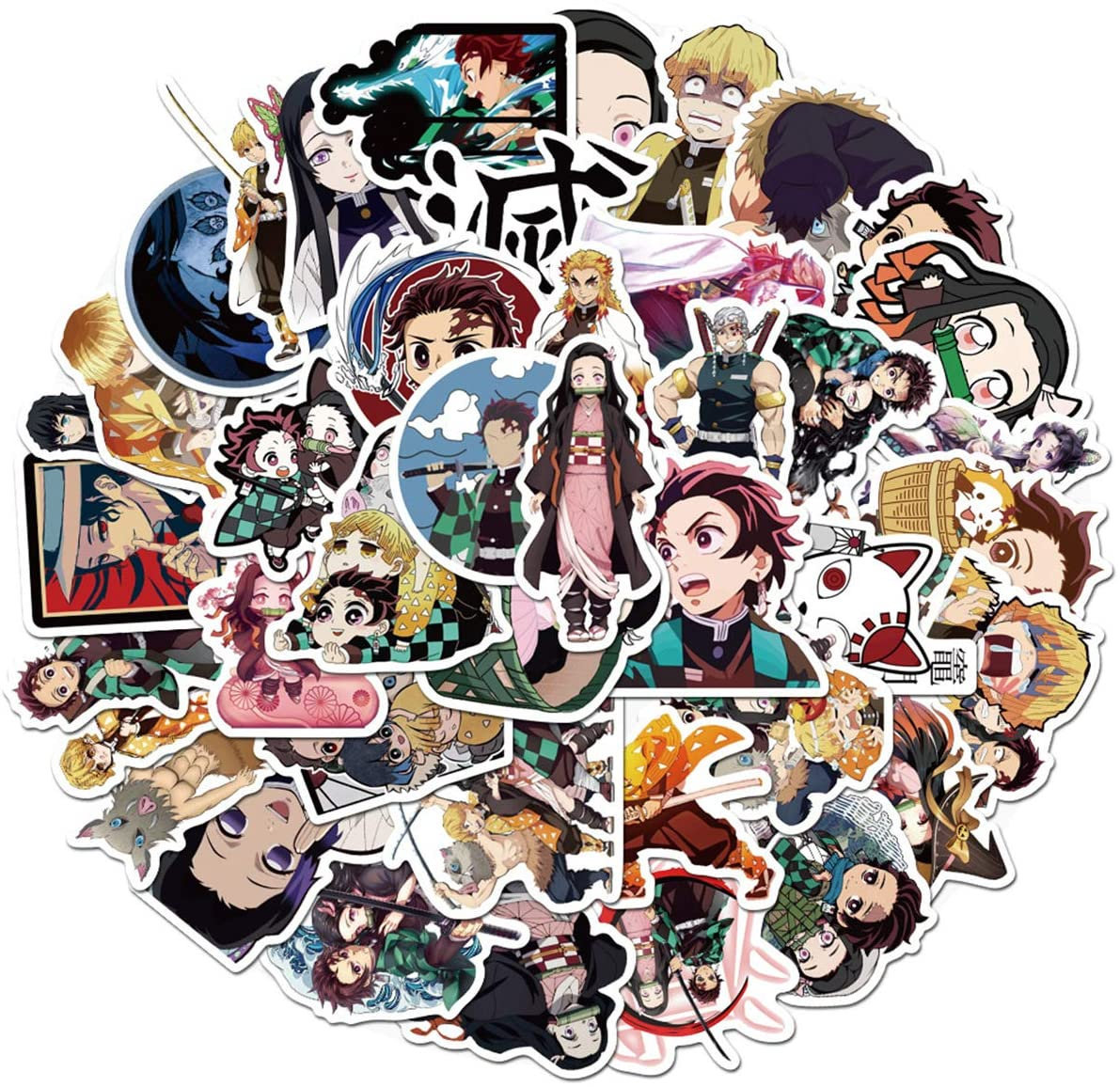 50 Pcs Demon Slayer: Kimetsu no Yaiba Sticker - Waterproof Durable ...