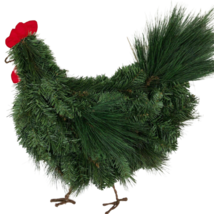 Wreath Christmas Rooster Chicken Green Rooster Wreath for Front Door Roo... - $87.99
