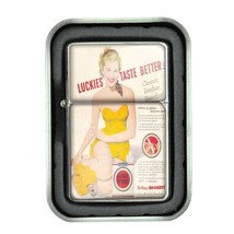Lucky Strike Oil Lighter With Case Vintage Cigarette Smoking Ad Classic Logo D40 - $13.95