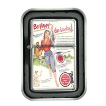Lucky Strike Oil Lighter With Case Vintage Cigarette Smoking Ad Classic Logo D56 - $13.95