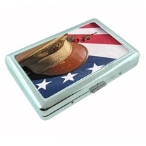 Memorial Day Metal Silver Cigarette Case D4 American Heros Flag Veterans USA - $15.95