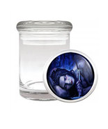 SEXY GOTHIC GIRL D2 ODORLESS AIR TIGHT MEDICAL GLASS JAR CONTAINER GOTH ... - $12.95