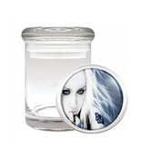 SEXY GOTHIC GIRL D4 ODORLESS AIR TIGHT MEDICAL GLASS JAR CONTAINER GOTH ... - $12.95
