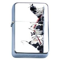 Windproof Refillable Flip Top Oil Lighter Funny Cow D3 Broken SeeSaw Bovine - $13.95