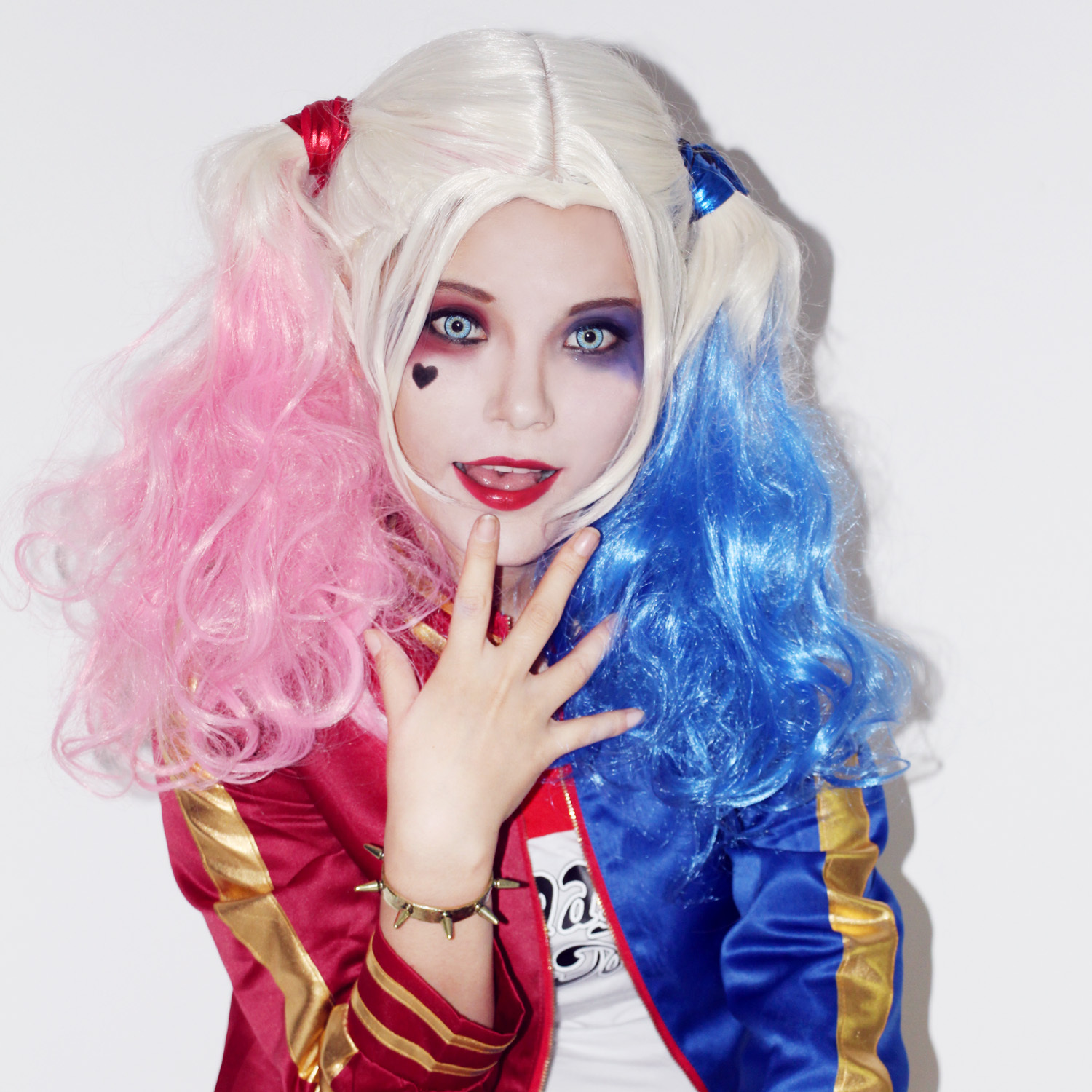 COSLIVE Harley Quinn Wig Suicide Squad Cosplay Pink Blue Gradient ...