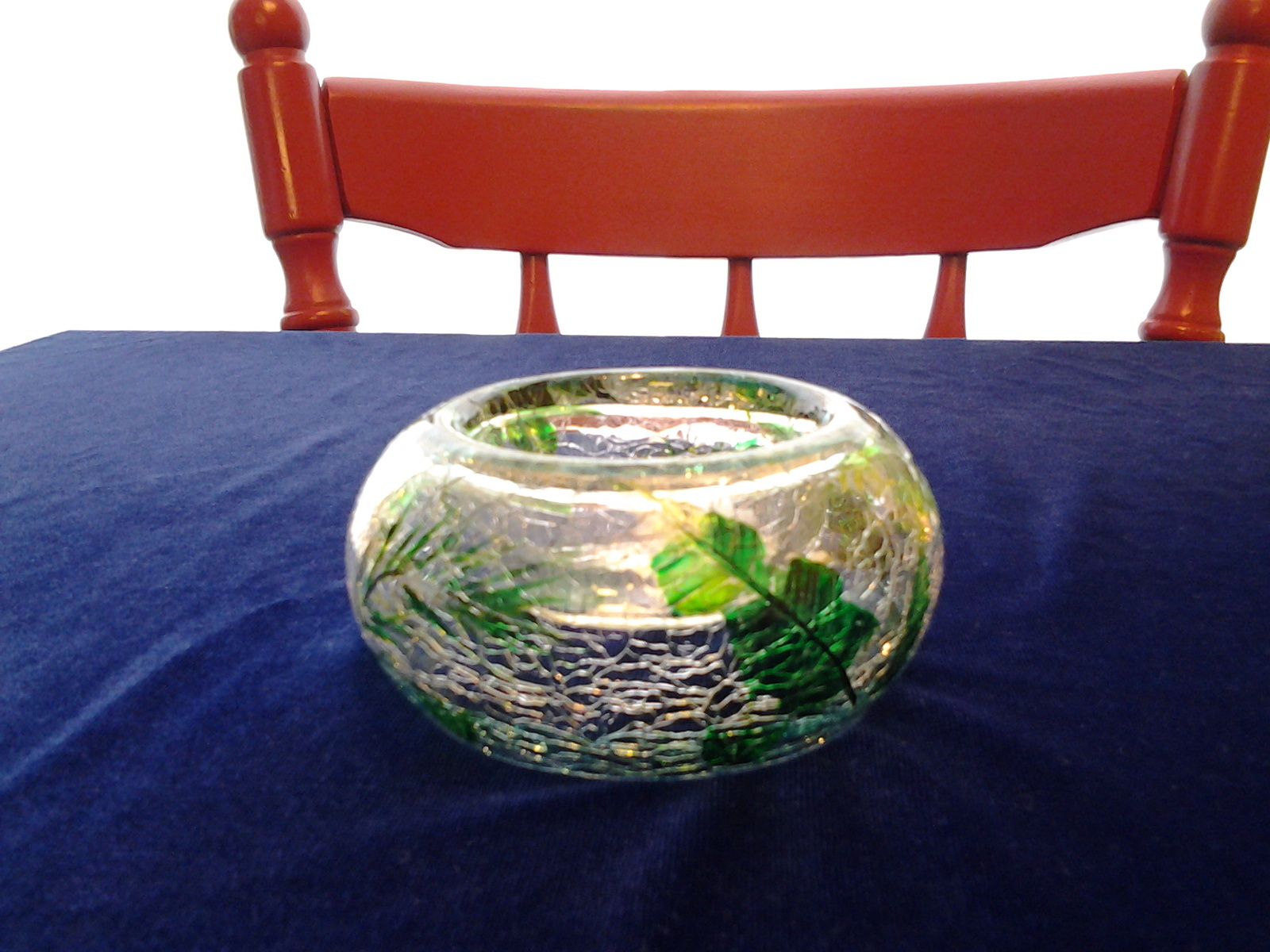 Yankee Candle Fern Crackle Glass Votive Holder 1136243, New Candle Holders & Accessories