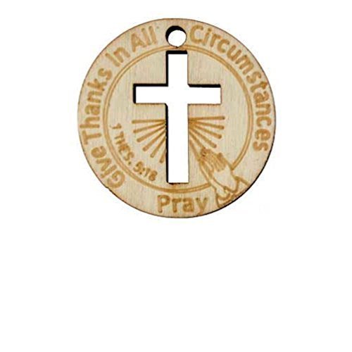 Wood Christian Coins Give Thanks Bible Quote Set of 12 [Toy]