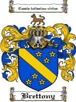 Brettony Family Crest / Coat of Arms JPG or PDF Image Download