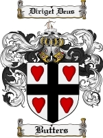 Butters Family Crest / Coat of Arms JPG or PDF Image Download