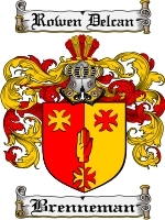 Brenneman Family Crest / Coat of Arms JPG or PDF Image Download