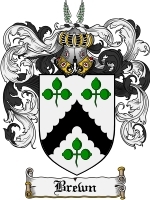 Brewn Family Crest / Coat of Arms JPG or PDF Image Download