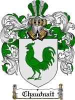 Chaudnait Family Crest / Coat of Arms JPG or PDF Image Download