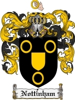 Nottinham Family Crest / Coat of Arms JPG or PDF Image Download