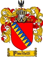 Piscitelli Family Crest / Coat of Arms JPG or PDF Image Download