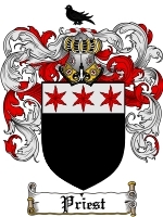 Priest Family Crest / Coat of Arms JPG or PDF Image Download