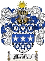 Meryfield Family Crest / Coat of Arms JPG or PDF Image Download