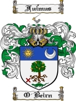 O'Beirn Family Crest / Coat of Arms JPG or PDF Image Download