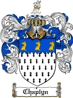 Chaplyn Family Crest / Coat of Arms JPG or PDF Image Download