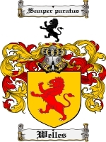 Welles Family Crest / Coat of Arms JPG or PDF Image Download
