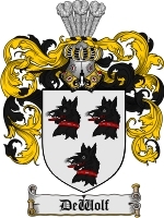 Dewolf Family Crest / Coat of Arms JPG or PDF Image Download