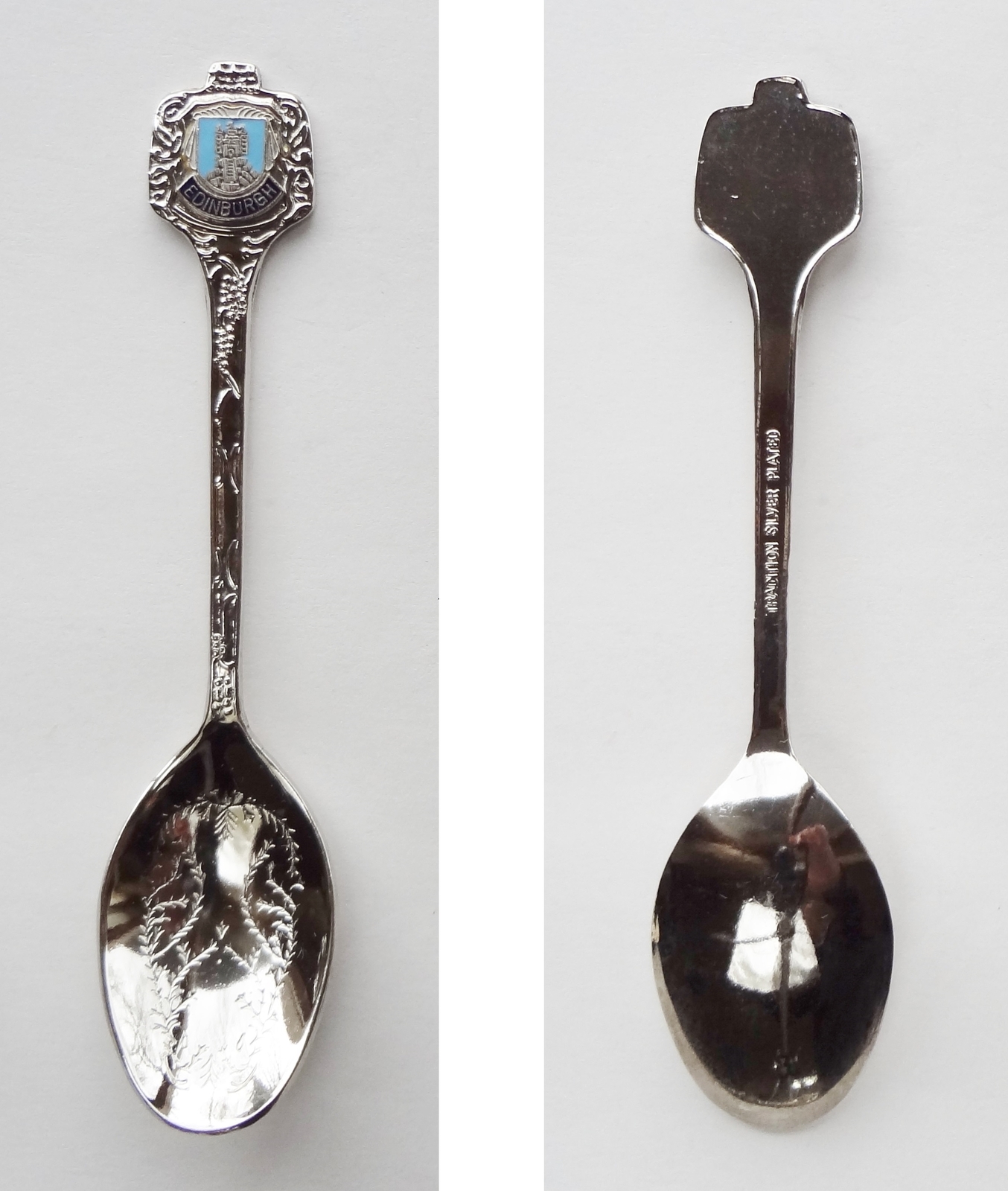 Collector Souvenir Spoon Scotland Edinburgh Castle Cloisonne Ornate