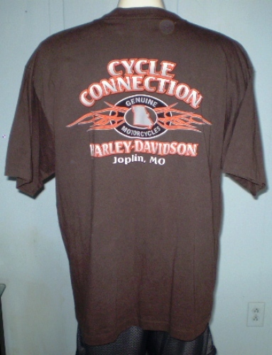 Harley-Davidson Brown Pocket T-Shirt 2XL Joplin, Missouri - T-Shirts