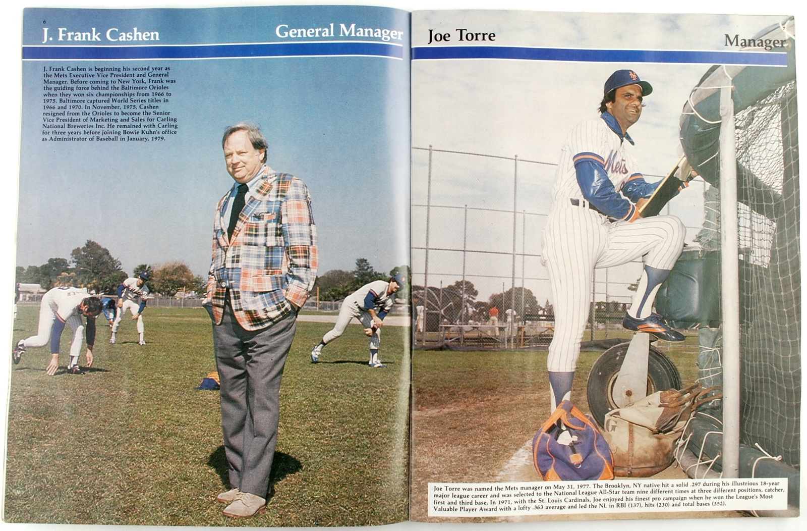 NY Mets 1981 Yearbook Cover by Bill Gallo Joe Torre Manager Yearbooks
