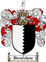 Berminham Family Crest / Coat of Arms JPG or PDF Image Download
