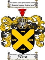 Nun Family Crest / Coat of Arms JPG or PDF Image Download