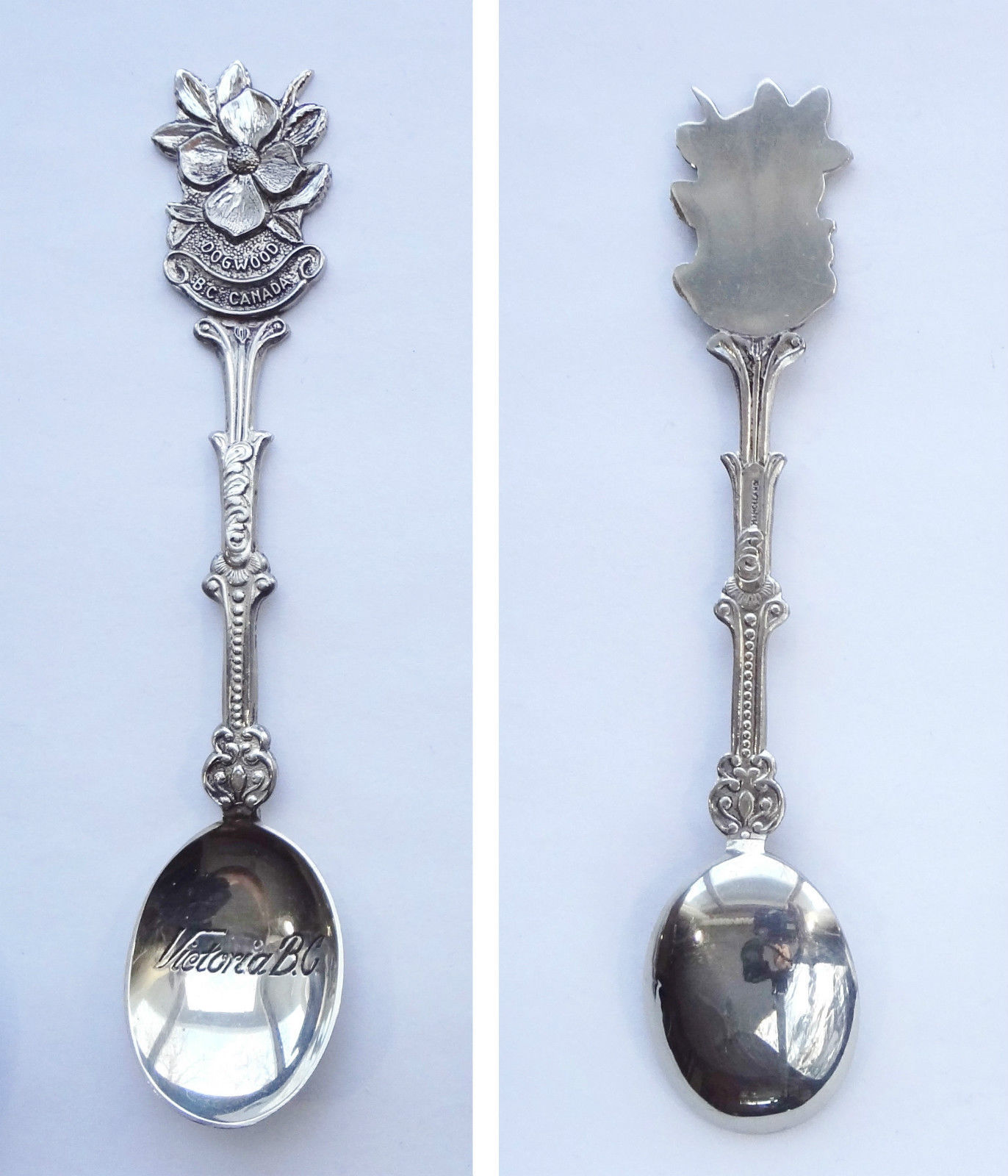 Collector Souvenir Spoon Canada BC Victoria Dogwood Flower Emblem Spoons