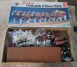 Vintage AMT Budweiser Clydesdale 8-Horse Hitch 1/20 Scale Kit No. 7702 - $112.19