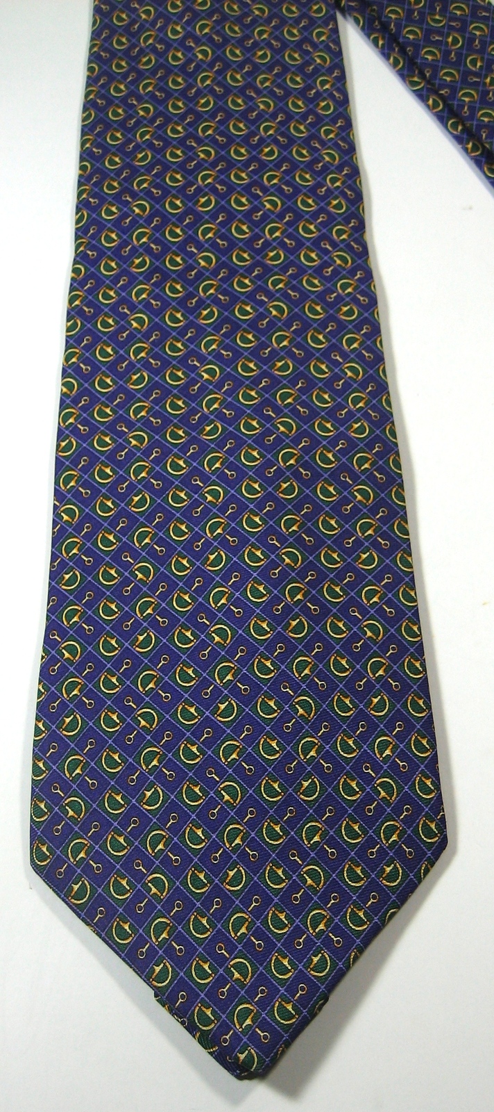 BROOKS BROTHERS Makers Rich Purple Green Chains Links Geometric Tie 100 ...