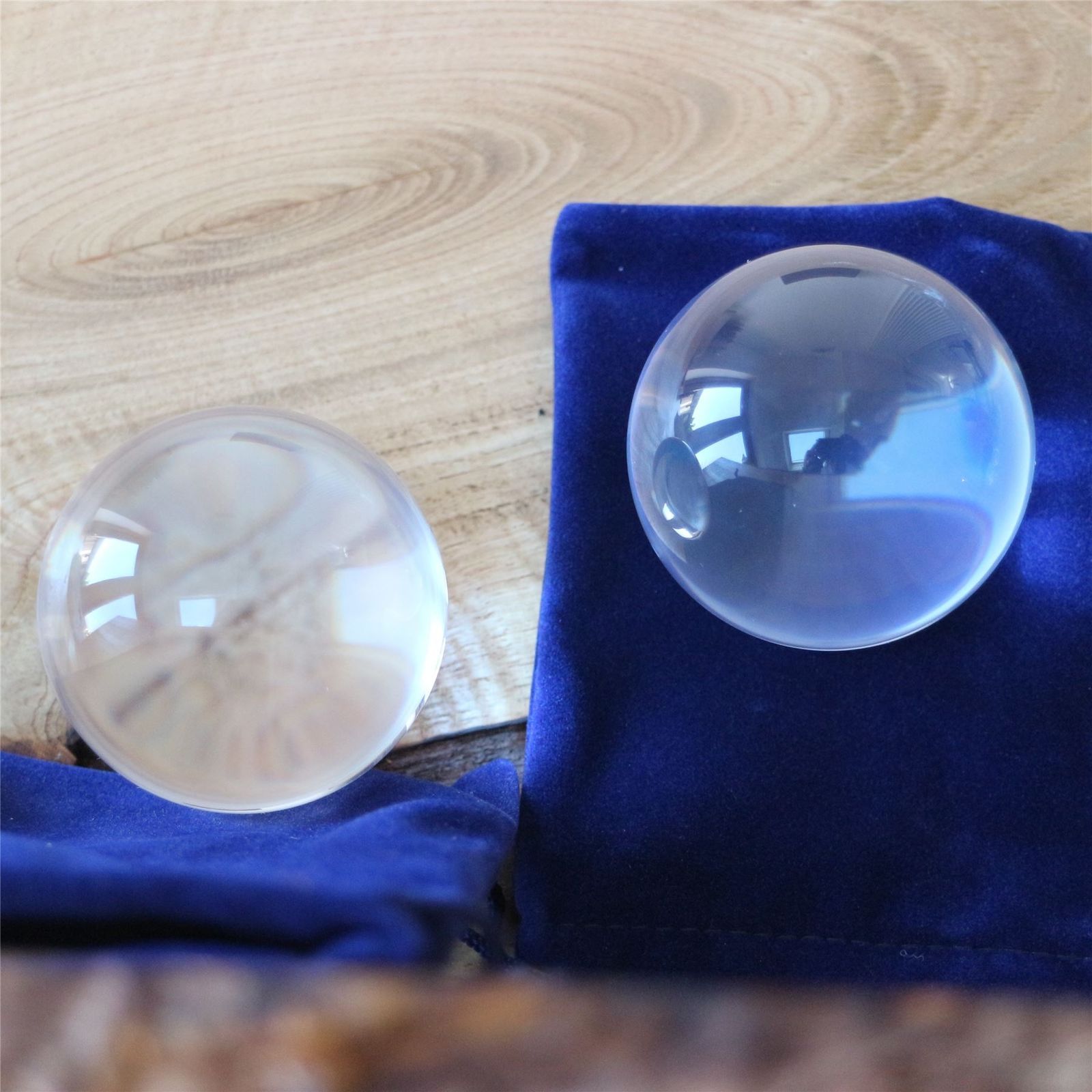 2 x 40mm Polished Clear Plastic Sphere Transparent Perspex Acrylic