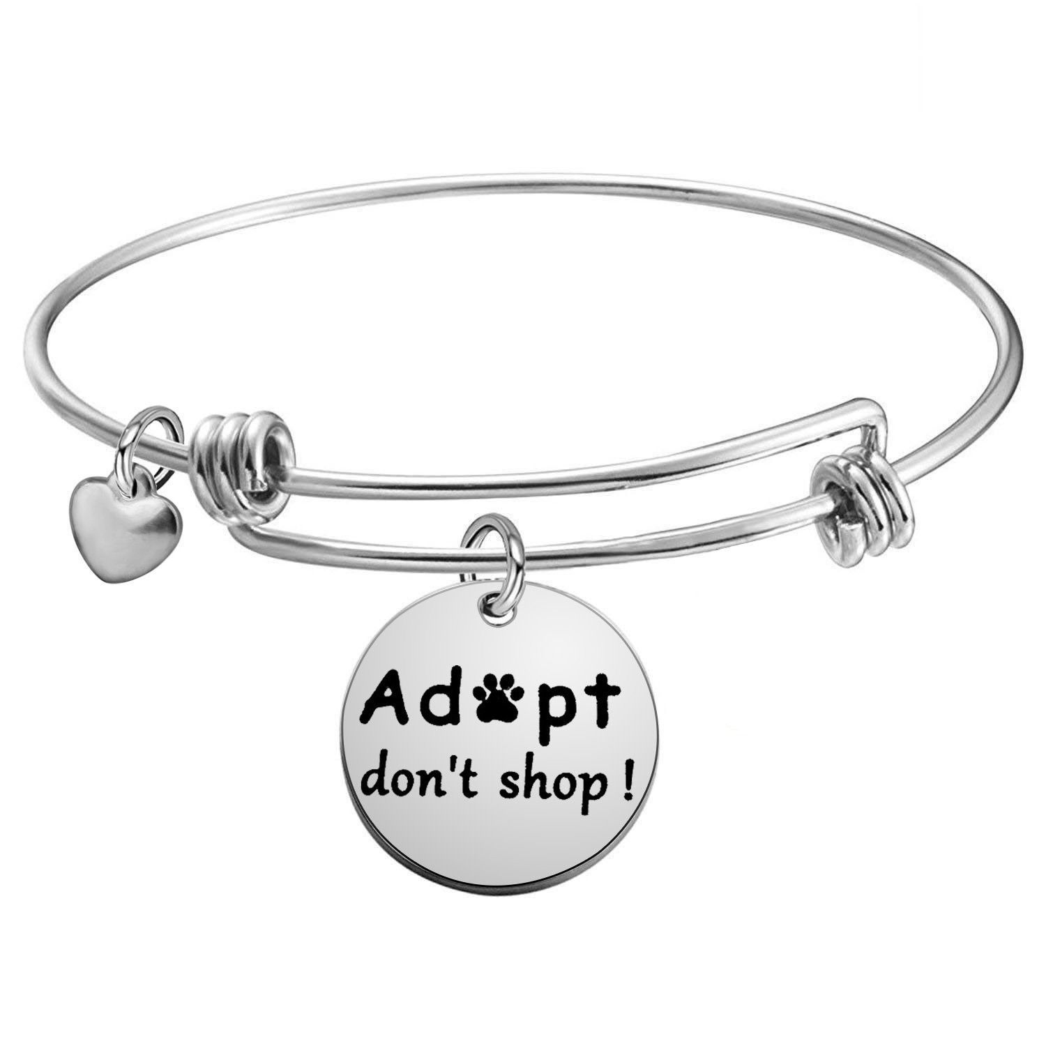 Adopt don't shop dog Charity Bangle Bracelet Animal Lover Gift (Adopt bracelet s Bracelets