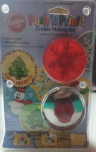 Wilton Push 'N Print Cookie Making Set 3 Jolly Christmas Designs New in Package - $11.64