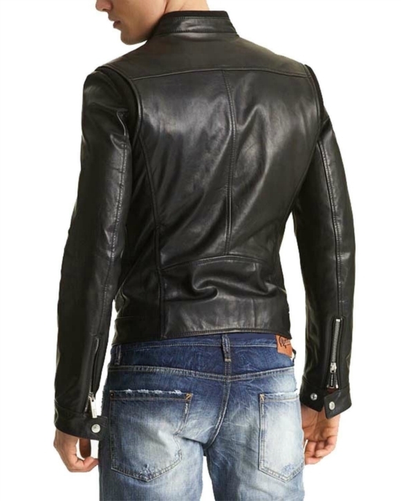 Mens slimfit leather jacket, mens slim fit real leather jacket, Men ...