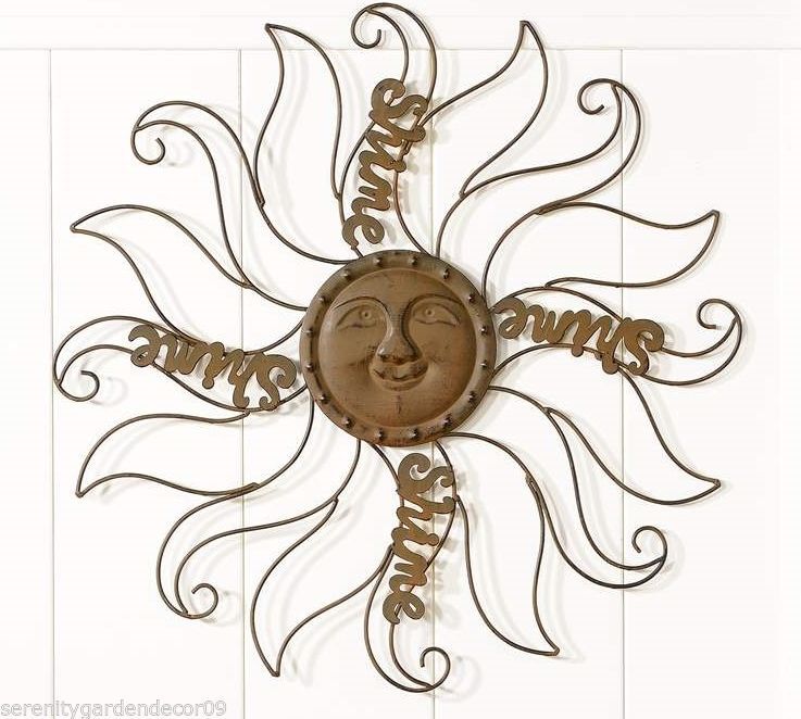 Primary image for 22" Sculpted Iron Astrology Sun Design Wall Decor Plaque w Textural Detailing